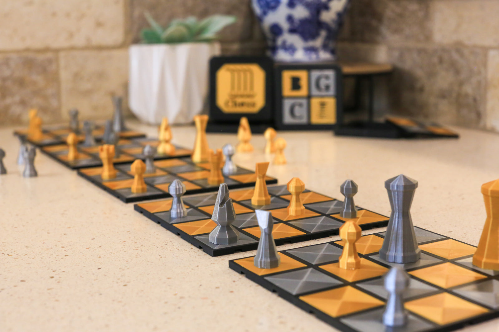 Waterfall Chess + Board Game Console Bundle